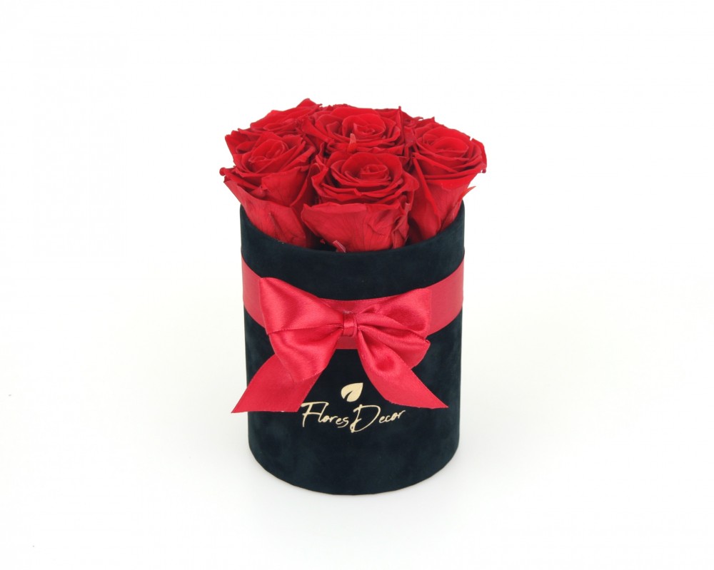  Flower Box “M“ czerwona róża wieczna w czarnym pudełku